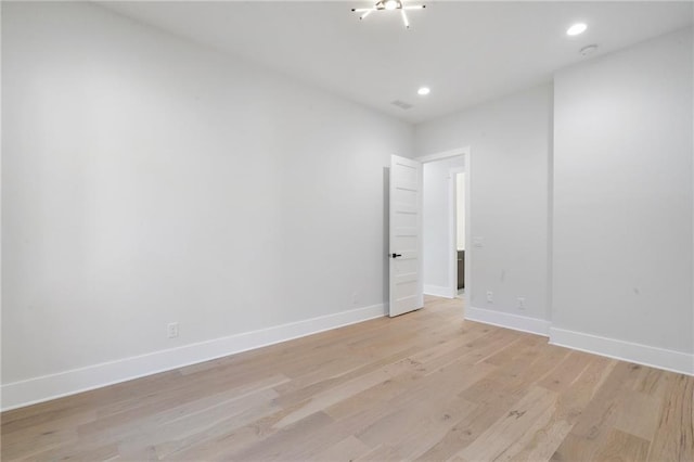 empty room featuring light hardwood / wood-style flooring