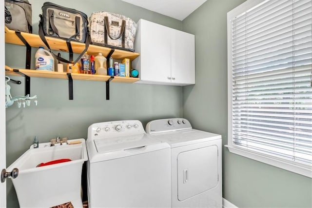 3921 Upland Way, Marietta, GA 30066 - laundry area with washer and dryer, cabinet space, and a sink