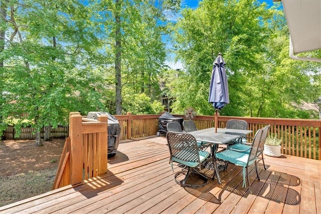 3921 Upland Way, Marietta, GA 30066 - wooden terrace with fence and outdoor dining space