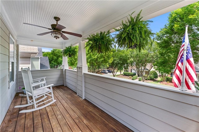 859 Scales Rd, Suwanee, GA 30024 - wooden terrace featuring ceiling fan