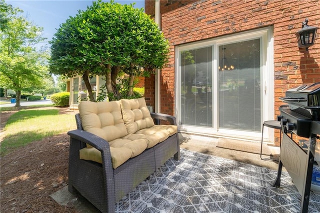 view of patio featuring an outdoor living space