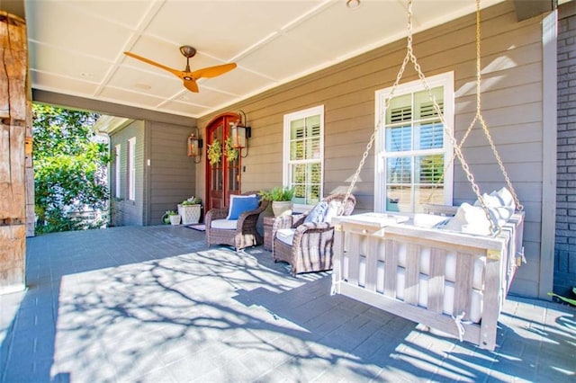 202 Hickory Chase, Carrollton, GA 30117 - view of patio / terrace with a porch and a ceiling fan
