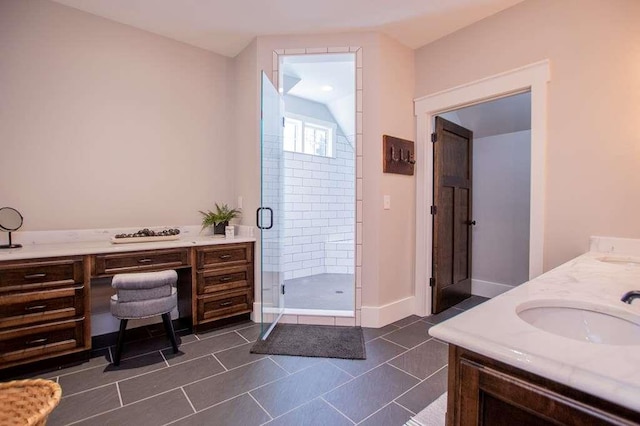 202 Hickory Chase, Carrollton, GA 30117 - full bath with a stall shower, double vanity, and tile patterned floors
