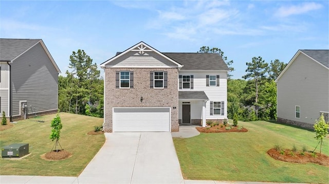 613 Lobelia Way, Locust Grove, GA 30248 - craftsman-style house featuring brick siding, a garage, driveway, and a front yard