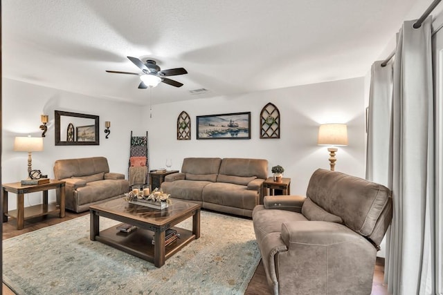 1464 Fieldstone Ct, Winder, GA 30680 - living room featuring ceiling fan and wood finished floors