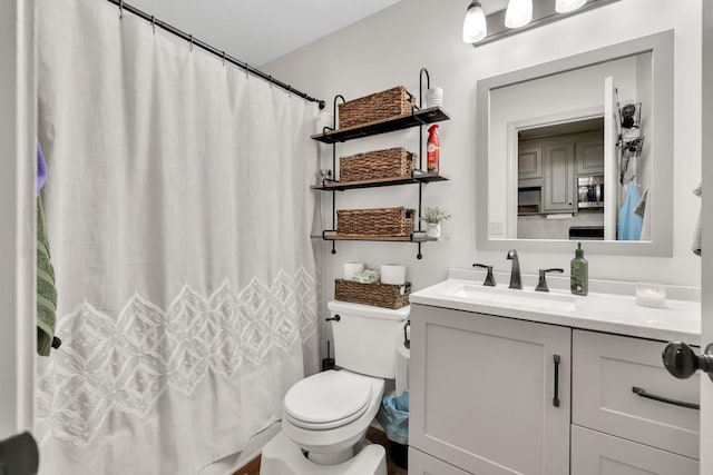 1464 Fieldstone Ct, Winder, GA 30680 - bathroom with vanity and a shower with curtain