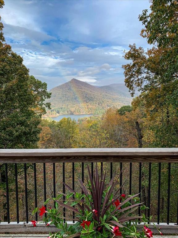 view of mountain feature with a water view