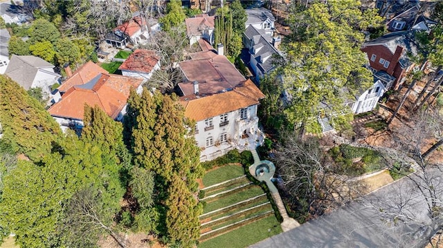 aerial view with a residential view