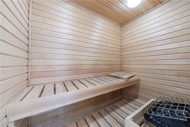 view of sauna