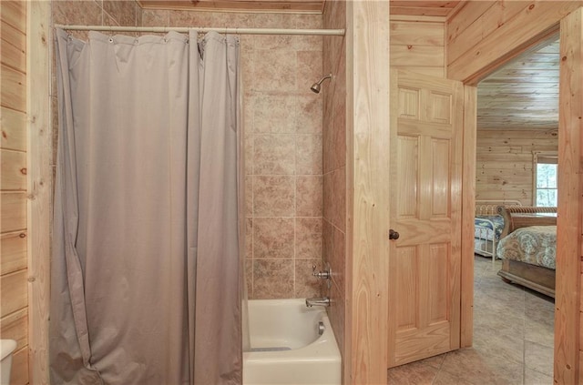 128 Rushing Waters Ct, Talking Rock, GA 30175 - bathroom with shower / bath combo, ensuite bathroom, and tile patterned floors