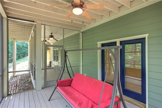 128 Rushing Waters Ct, Talking Rock, GA 30175 - wooden deck with ceiling fan