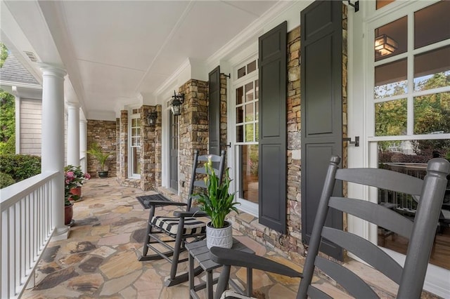 view of patio / terrace with a porch