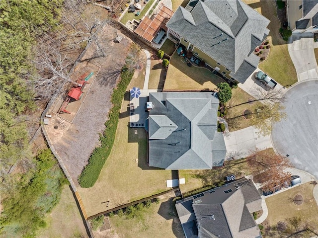 aerial view with a residential view