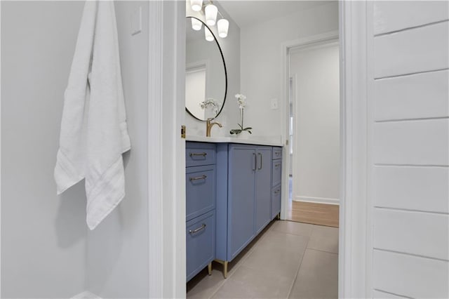 bathroom featuring vanity and tile patterned floors