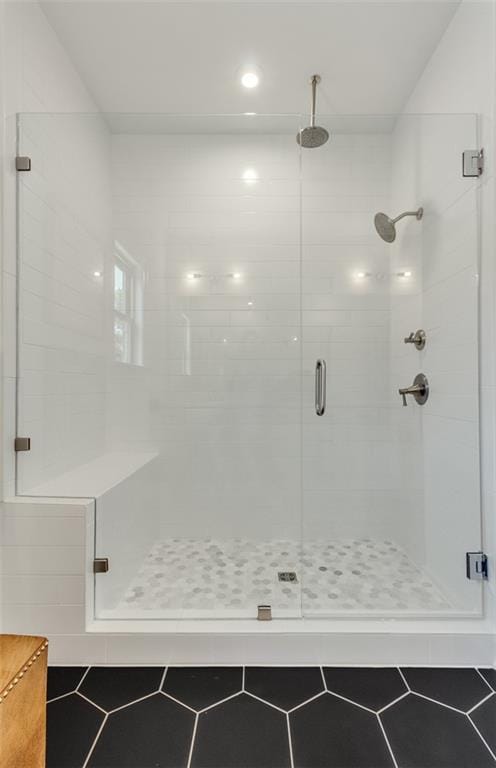 1088 Battery Park Rd, Decatur, GA 30033 - bathroom featuring a shower stall and tile patterned floors