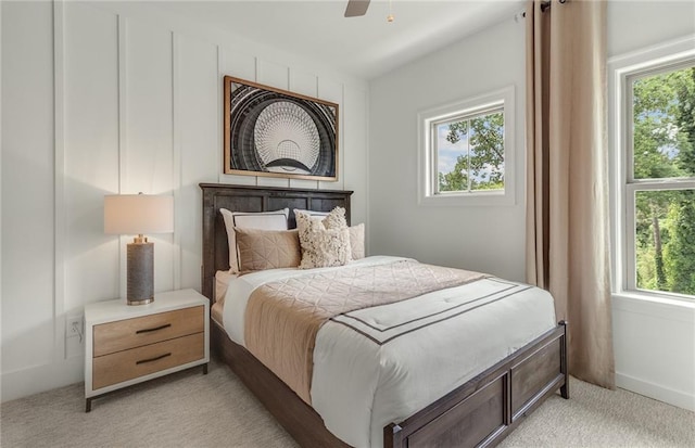 1088 Battery Park Rd, Decatur, GA 30033 - bedroom featuring light carpet, multiple windows, and ceiling fan