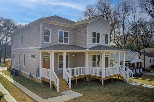 1240 Oakland Ter SW Unit B, Atlanta, GA 30310 - view of front of house with a front yard, a porch, and a shingled roof
