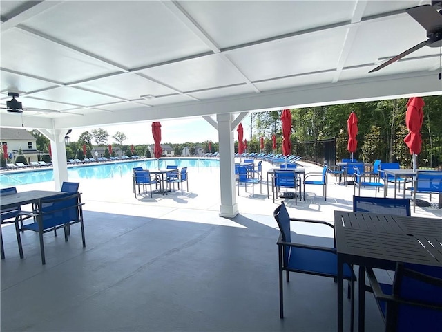 1141 Kingston Ave, Buckhead, GA 30625 - community pool featuring a ceiling fan and a patio