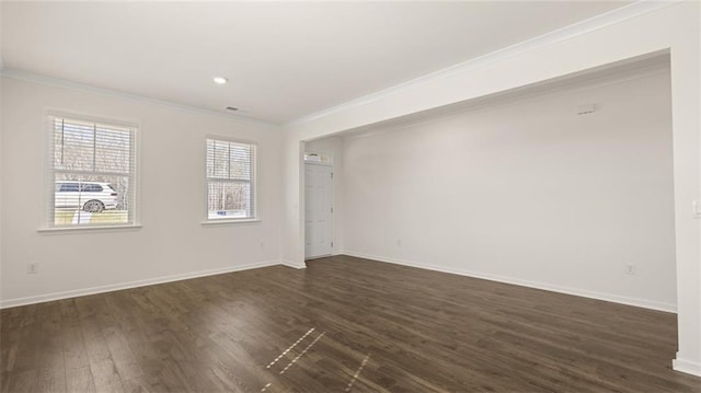 1141 Kingston Ave, Buckhead, GA 30625 - unfurnished room featuring ornamental molding, dark wood-style floors, and baseboards