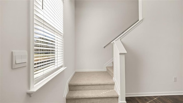 1141 Kingston Ave, Buckhead, GA 30625 - stairway with baseboards and wood finished floors