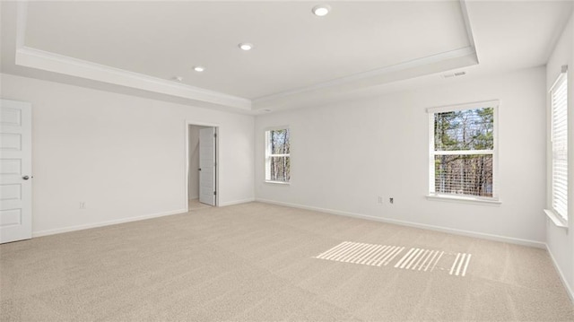 1141 Kingston Ave, Buckhead, GA 30625 - empty room with a raised ceiling, light carpet, recessed lighting, and baseboards