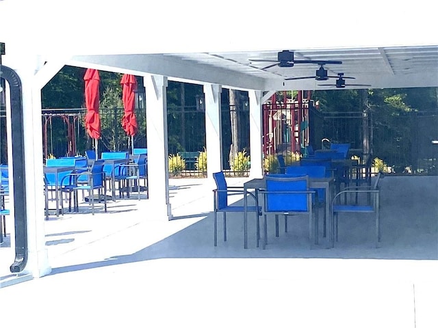 1141 Kingston Ave, Buckhead, GA 30625 - view of patio / terrace featuring ceiling fan and outdoor dining area