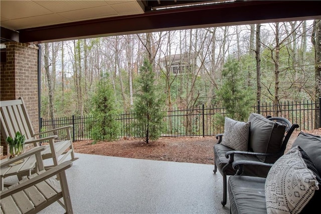 view of patio featuring a fenced backyard