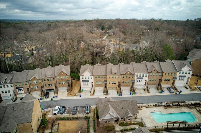 drone / aerial view with a residential view