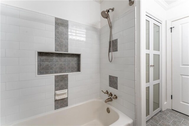 3620 W Lawrenceville St, Duluth, GA 30096 - full bath featuring washtub / shower combination and ornamental molding
