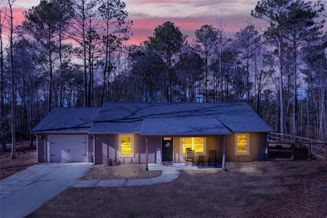 ranch-style house with a garage