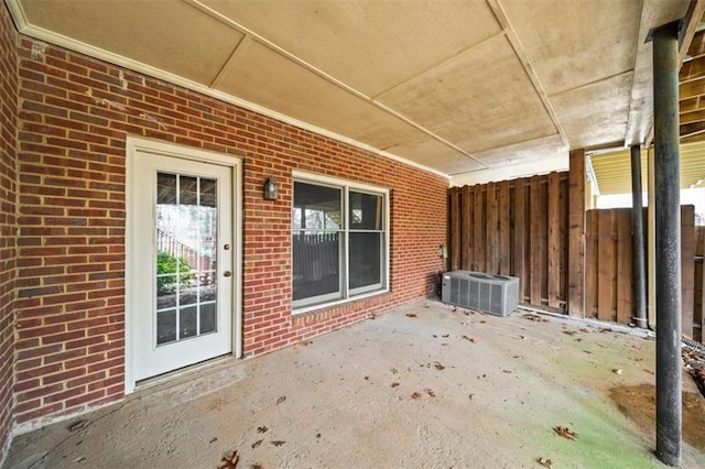 view of patio featuring central air condition unit