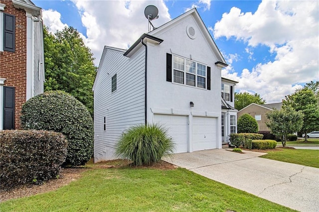 3710 Ridgefair Dr, Cumming, GA 30040 - view of front of house featuring a garage, driveway, a front yard, and stucco siding