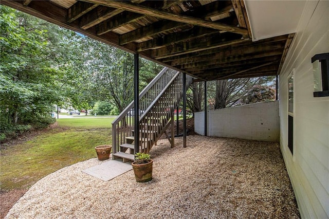 3710 Ridgefair Dr, Cumming, GA 30040 - view of patio / terrace with stairway