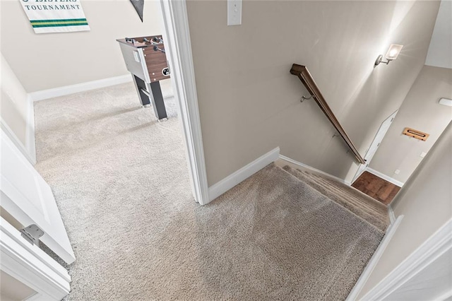 3875 Valley View Ct, Gainesville, GA 30501 - stairway featuring carpet floors and baseboards