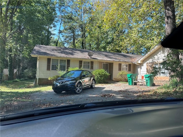 view of single story home