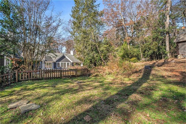 view of yard featuring a fenced front yard