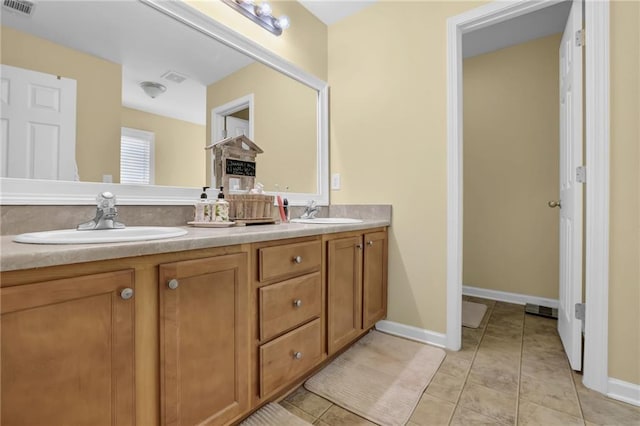 1267 Castleberry Dr, Buford, GA 30518 - full bath featuring double vanity, tile patterned flooring, and a fireplace