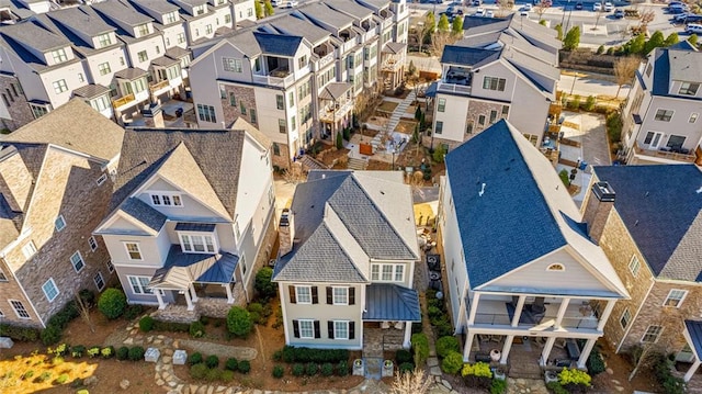 aerial view with a residential view