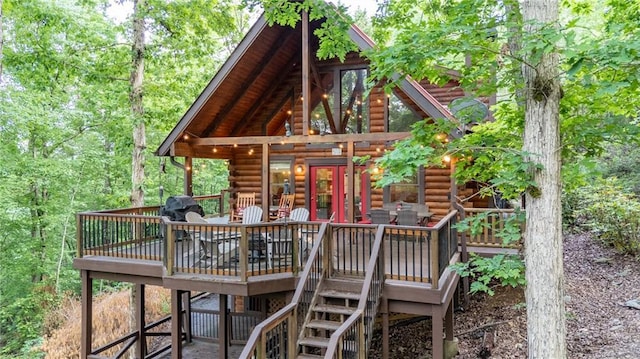 2374 Woodring Branch Rd, Chatsworth, GA 30705 - view of outdoor structure featuring stairs and outdoor dining space