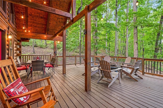 2374 Woodring Branch Rd, Chatsworth, GA 30705 - wooden deck with outdoor dining space