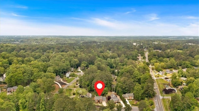 bird's eye view with a view of trees