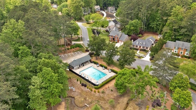 bird's eye view with a forest view