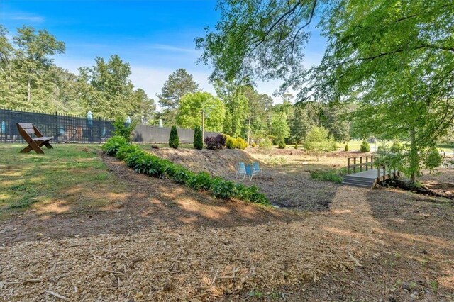 view of yard featuring fence