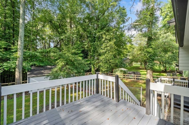 3232 Valley View St, Powder Springs, GA 30127 - wooden terrace featuring a yard