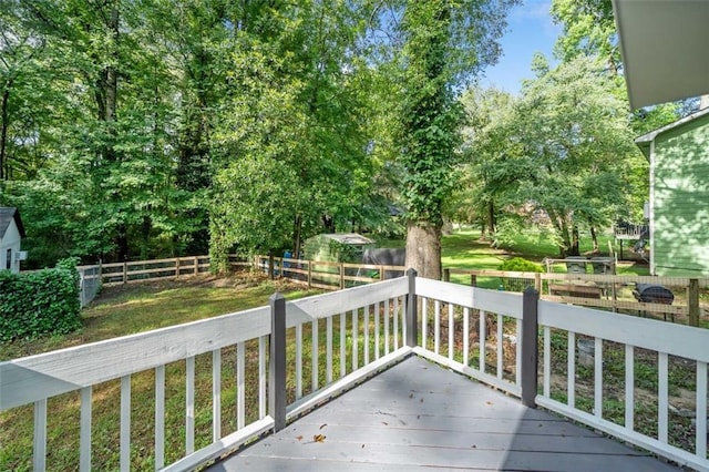 3232 Valley View St, Powder Springs, GA 30127 - deck featuring a fenced backyard