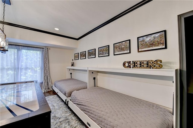 10020 Normandy Ln, Suwanee, GA 30024 - bedroom with wood finished floors, crown molding, and recessed lighting