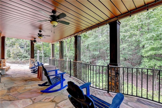10020 Normandy Ln, Suwanee, GA 30024 - view of patio / terrace featuring ceiling fan