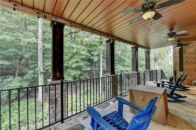 10020 Normandy Ln, Suwanee, GA 30024 - patio / terrace with ceiling fan