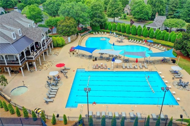 10020 Normandy Ln, Suwanee, GA 30024 - drone / aerial view of a pool