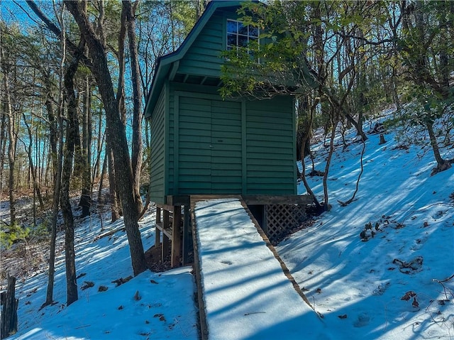 view of snow covered structure
